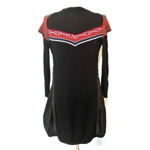 Jean Paul Gaultier Black Dress with Red Accents, Size 46 (US 16)